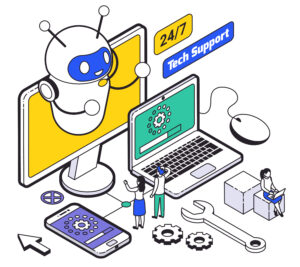 Isometric Web Hosting And Support Composition
